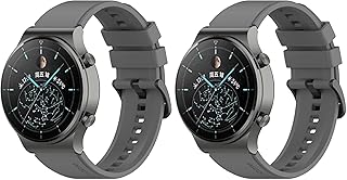 Next store Silicone Bands Compatible with Huawei Watch GT2 Pro, Silicone Replacement Straps Compatible with Huawei Watch GT3 Pro 46/Huawei Watch GT2 Pro 46mm (Grey), unisex-adult (Pack of 2)