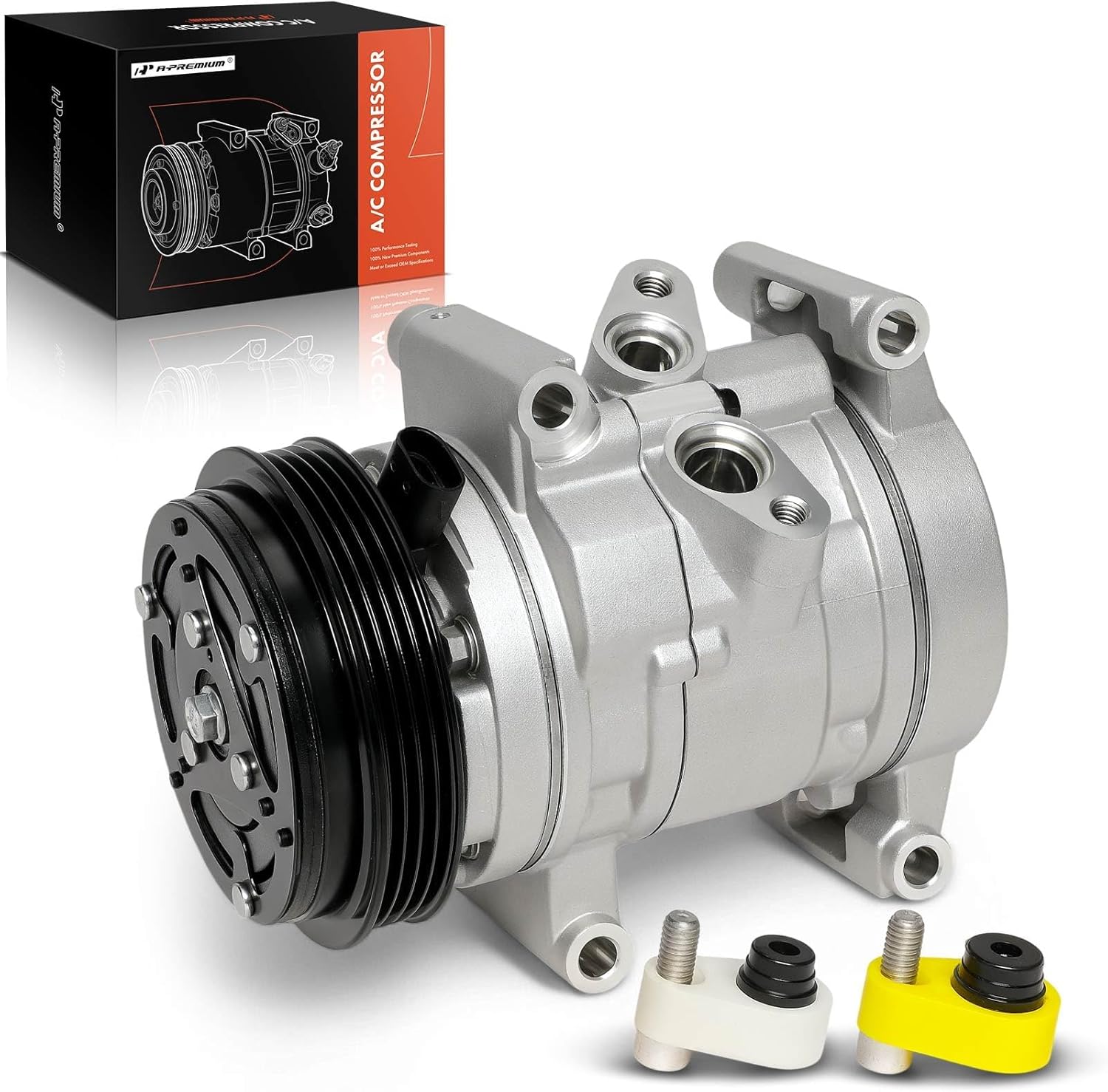 A-Premium Air Conditioner AC Compressor with Clutch Compatible with Chevrolet Spark 1.2L 2012, Beat 1.2L 2018-2021, CSP11 Compressor Type