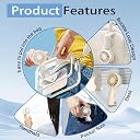 Portable Mini Handheld Fan, 2 in 1 Fan with 3 Colors, 3 Adjustable Wind Speeds, Battery Powered, USB Rechargeable Fan for Home Office Bedroom and Outdoor (white) gallery image