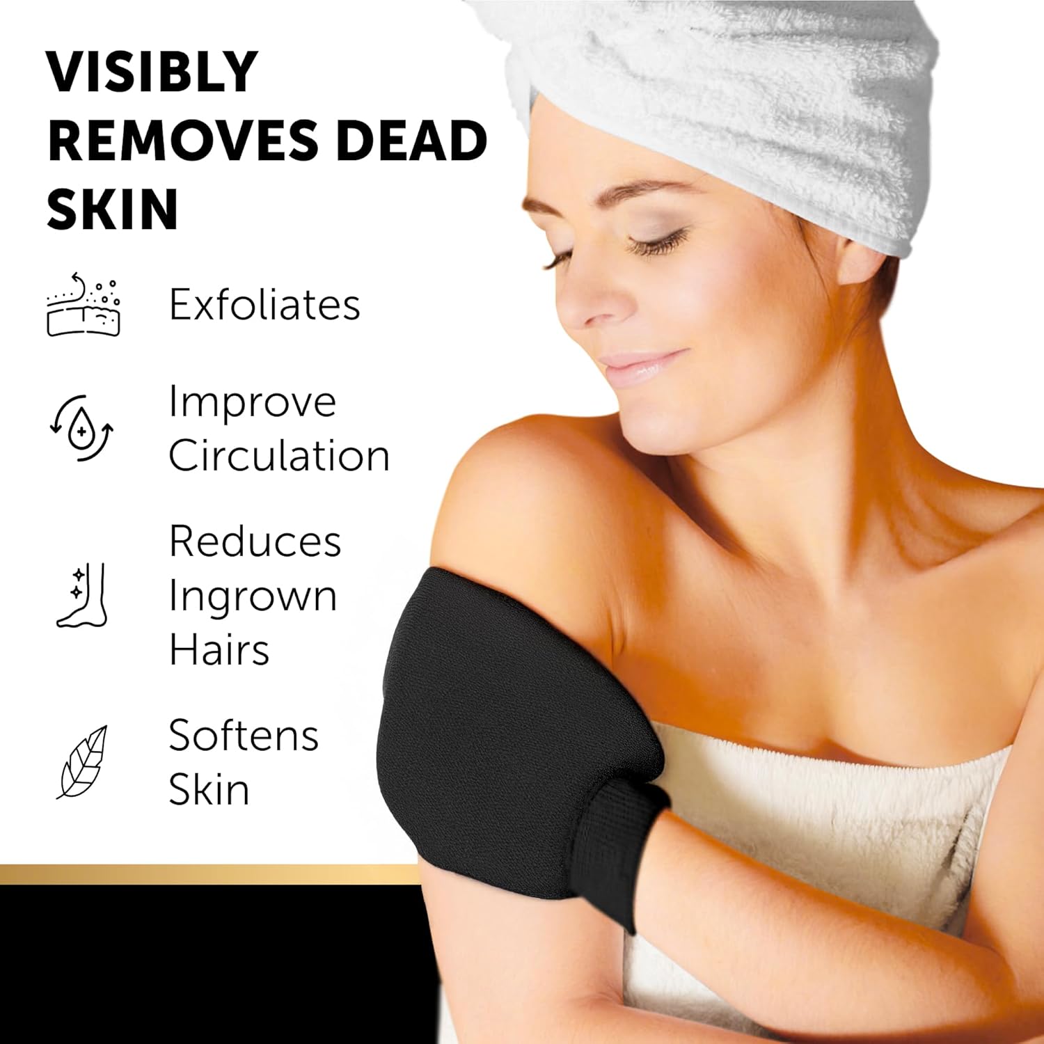 VALITIC 4 Pack Kojic Acid Dark Spot Corrector Soap Bars with Vitamin C, Retinol, Collagen, Turmeric - Original Japanese Complex - Hyaluronic Acid Bundle with 2 Black Exfoliating Gloves for Body Scrub - Image 8