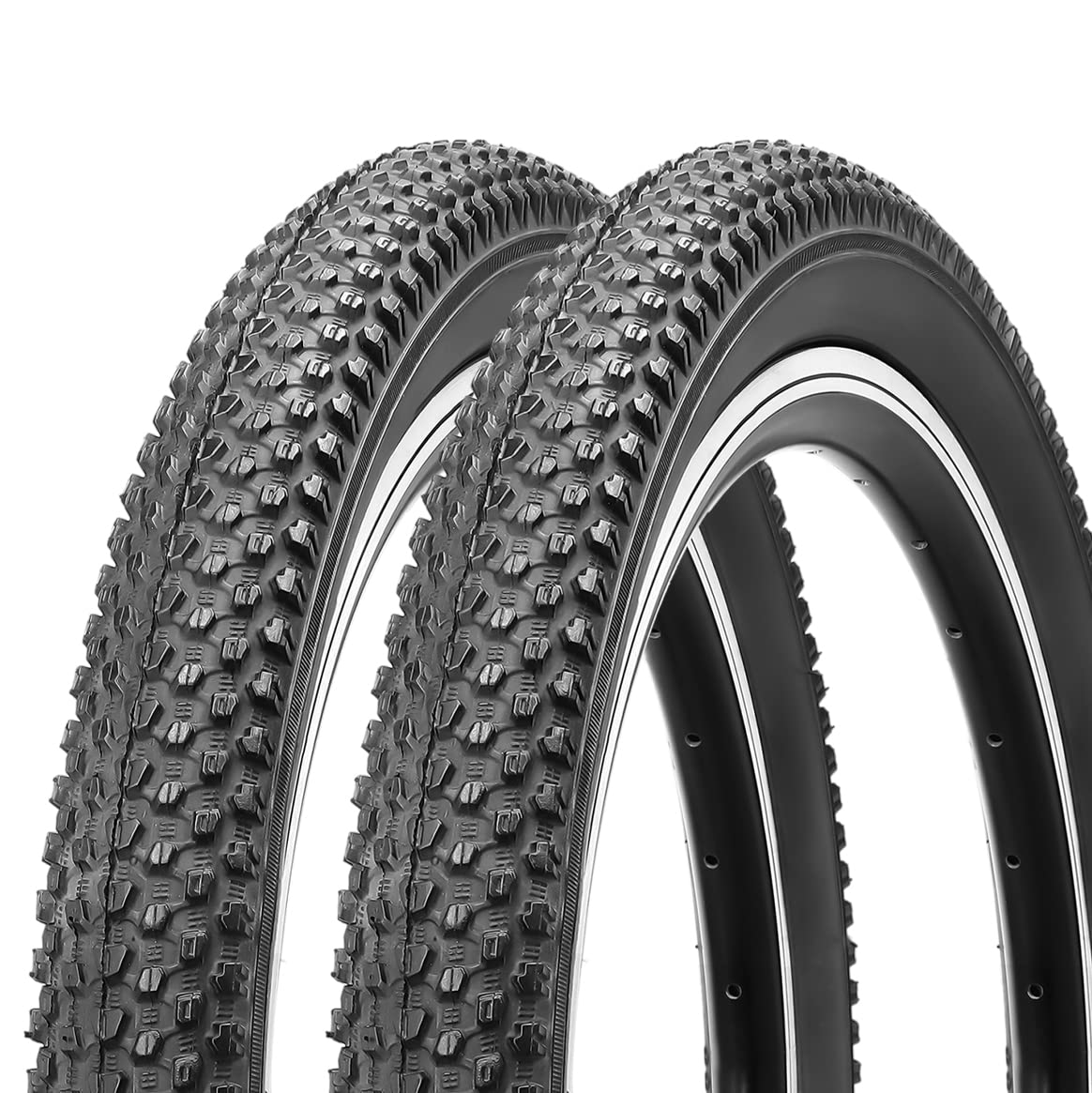2-Pack Mountain Bike Tires: MOHEGIA 20x2.125/24x1.95/26x1.95/27.5x2.1 Inch MTB Folding Replacement Bicycle Tires Pair