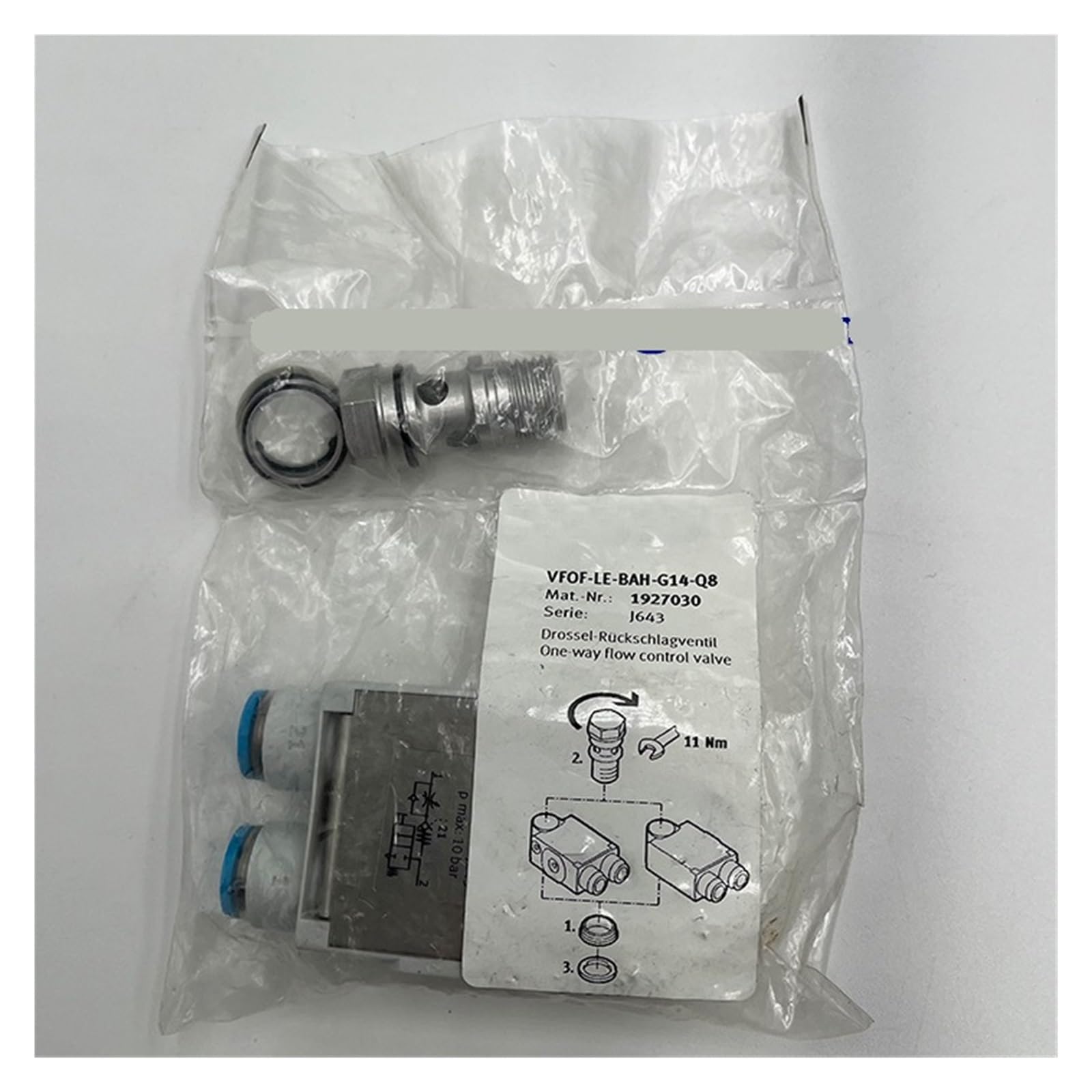LEOTNNDQ VFOF-LE-BAH-G14-Q8 1927030 One-way Throttle Valve