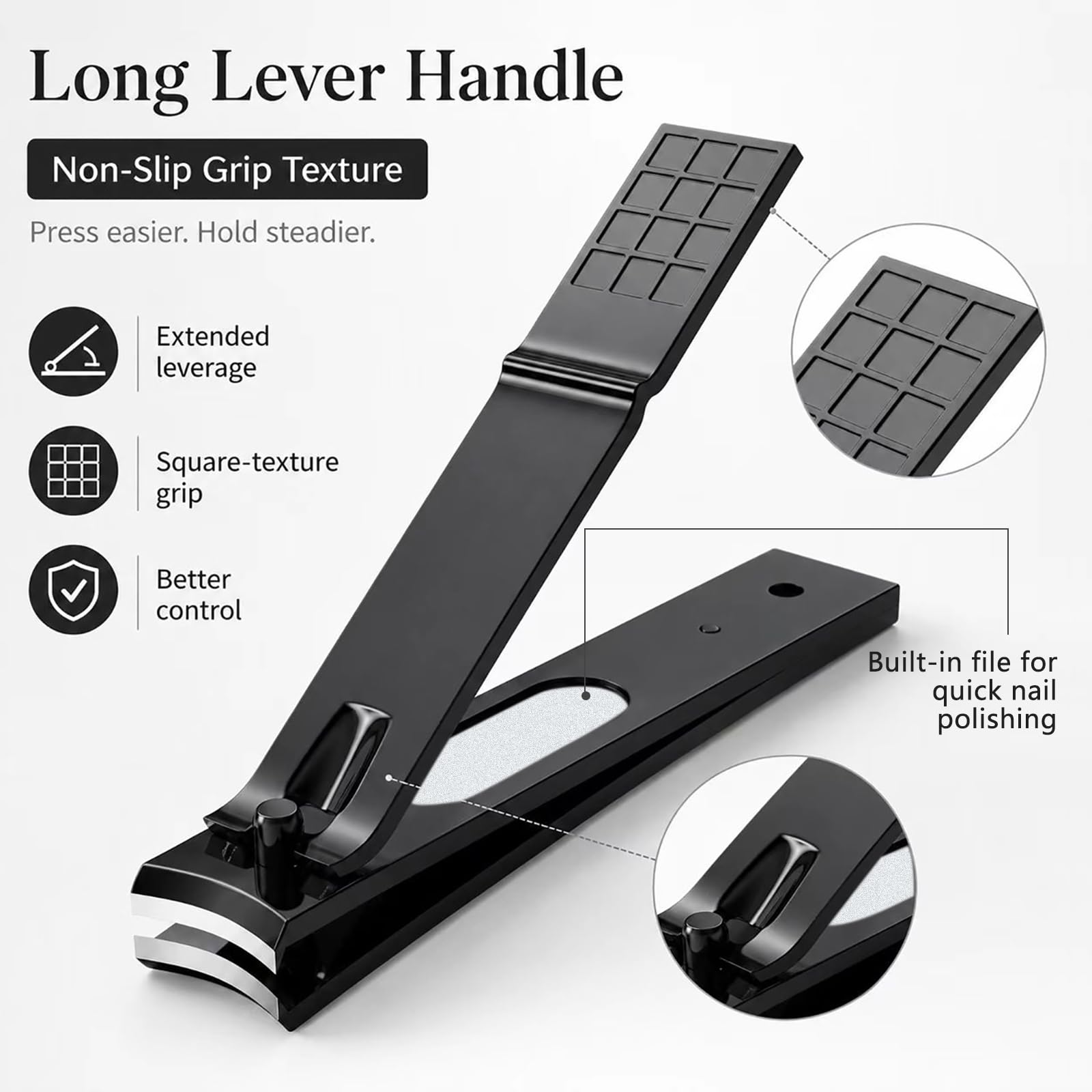 Aogeili Nail Clippers - Thick Toenails & Fingernails -2
