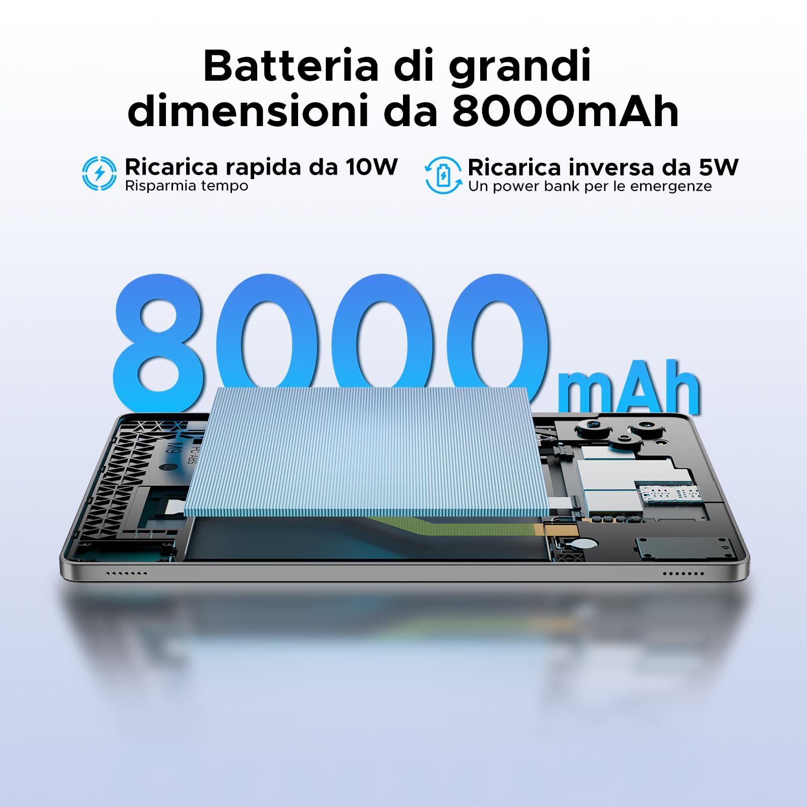TAB G6 Android 16 Tablet 11 Pollici, 4G LTE 90Hz, 30GB RAM+256GB ROM/TF 2TB, Octa-Core Tablet con Sim, 8000mAh/Gemini AI/Widevine L1/13MP+5MP/OTG/BT5/FACE ID/Doppi altoparlanti/3.5mm Jack-Grigio