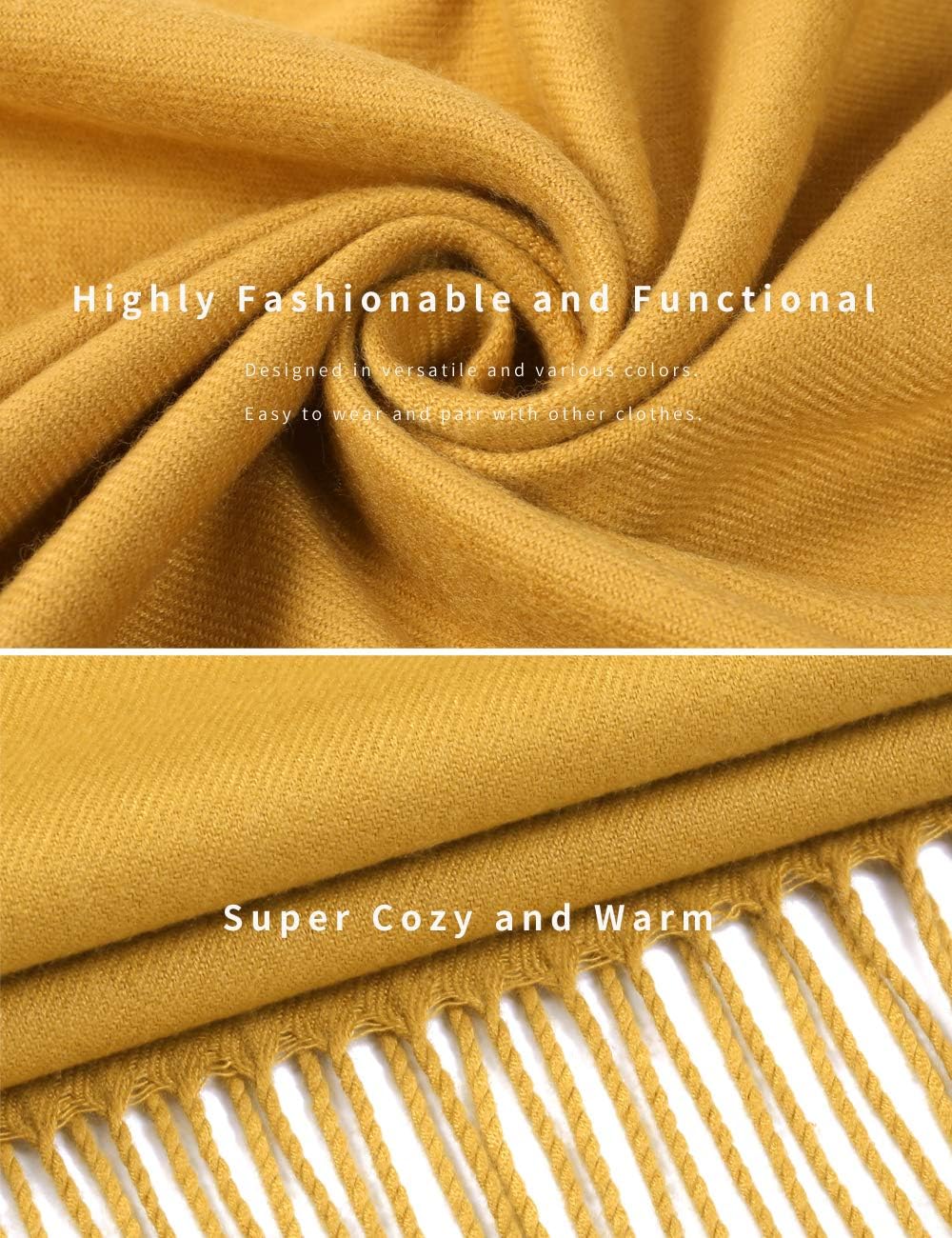 Pashmina Shawl Women Winter Scarf Warm Wedding Wraps Ladies Scarves for Evening Dresses - Image 4