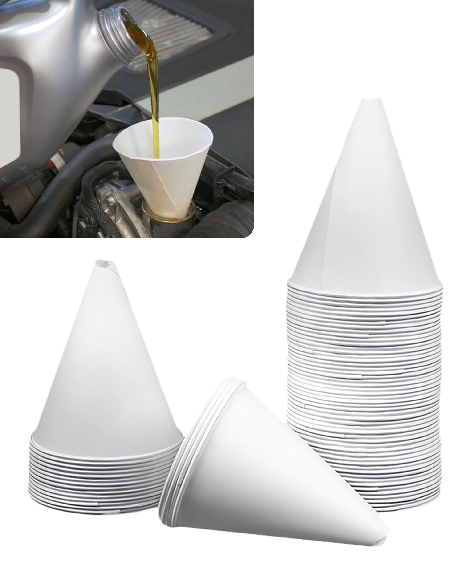 SCUARI 50PCS 6 oz Funnel - oil system tools | Mubboo