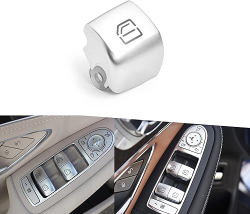 Xotic Tech - Tapa de botón de repuesto para control de ventana de automóvil, color plateado, para reparación del interruptor maestro de elevación de