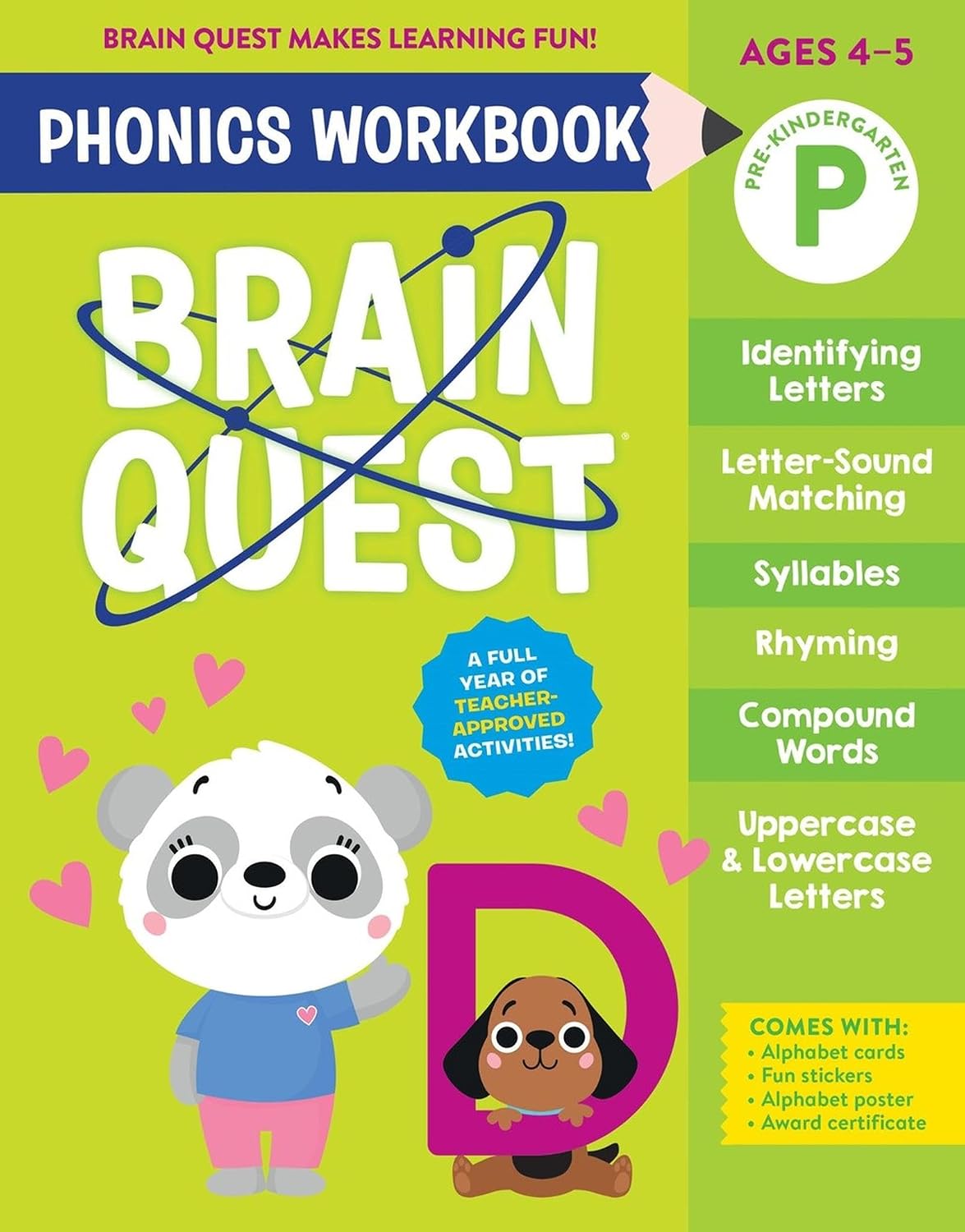 Brain Quest Phonics Workbook: Pre-Kindergarten (Volume 1)