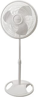 Lasko 2520 16-Inch Oscillating Pedestal Fan - Adjustable Height, Tilt-Back Head, 3 Quiet Speeds for Whole Room Cooling - White