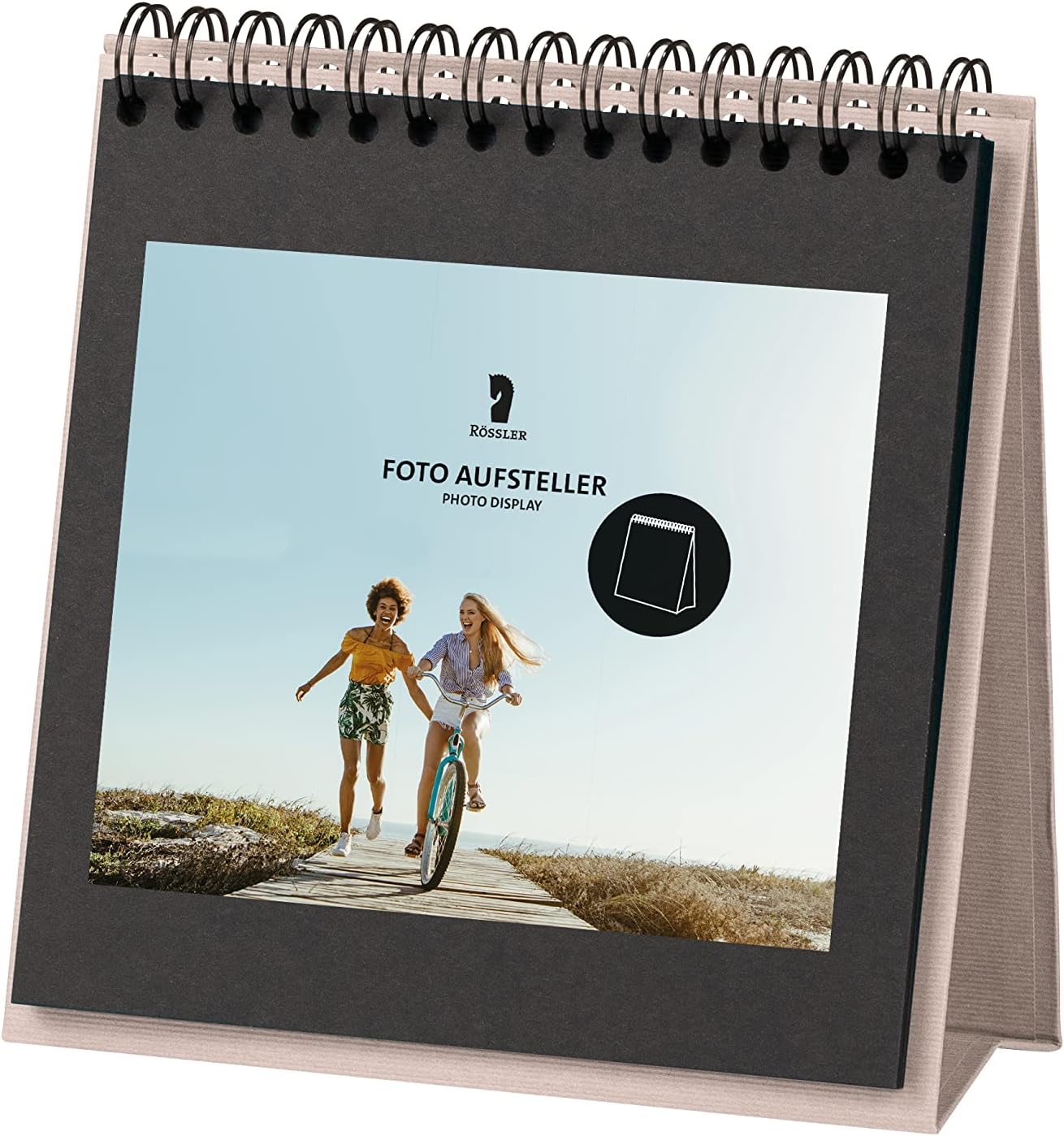 Rössler 13293200949 Photo Table Display with Wire-O Binding Taupe 13 Sheets 190 x 190 mm Pack of 1