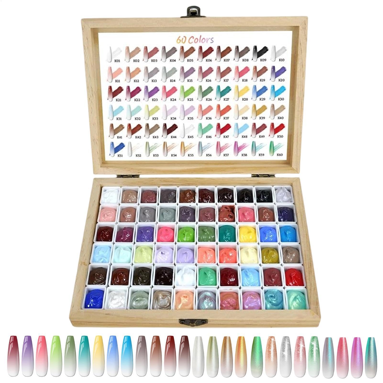 Pat Żel 60-kolorowe akcesoria manicure | Gąbkowa Paleta do Paznokci z Pat Żelem dla Kobiet do stemplowania wzorów manicure dla kobiet dziewczyn początkujących