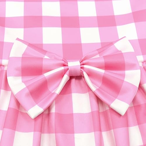 Miniatura 5 de TiaoBug Disfraz rosa para niños y niñas, vestido de muñeca de película 2023, disfraz de Halloween, cosplay, disfraz de princesa