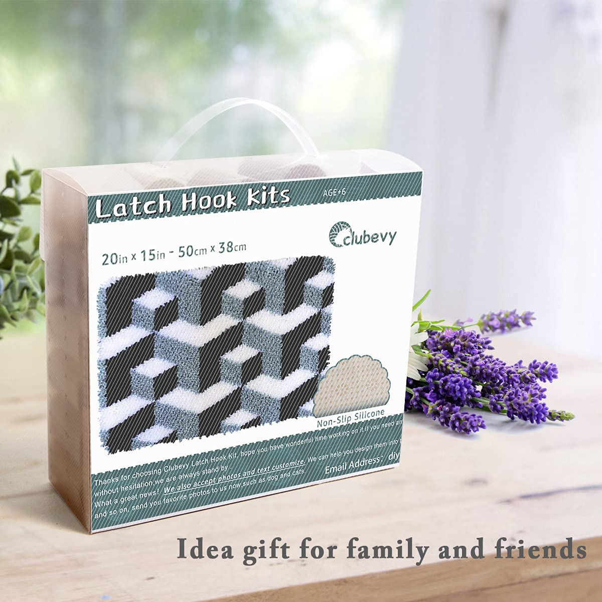 Kit Crochet à Loquet Adulte - Tapis Géométrique 50x38cm, Kit Complet Pour Débutants Et Créatifs