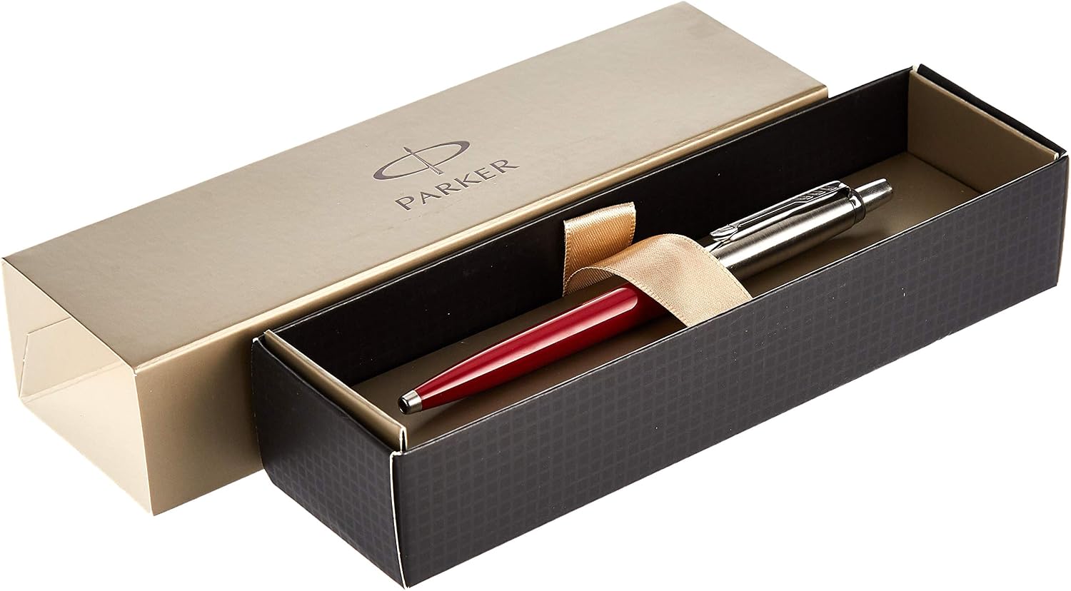 1 x PARKER JOTTER Retractable Ball Pointペン,レッドバレル,ブラックインク, Medium