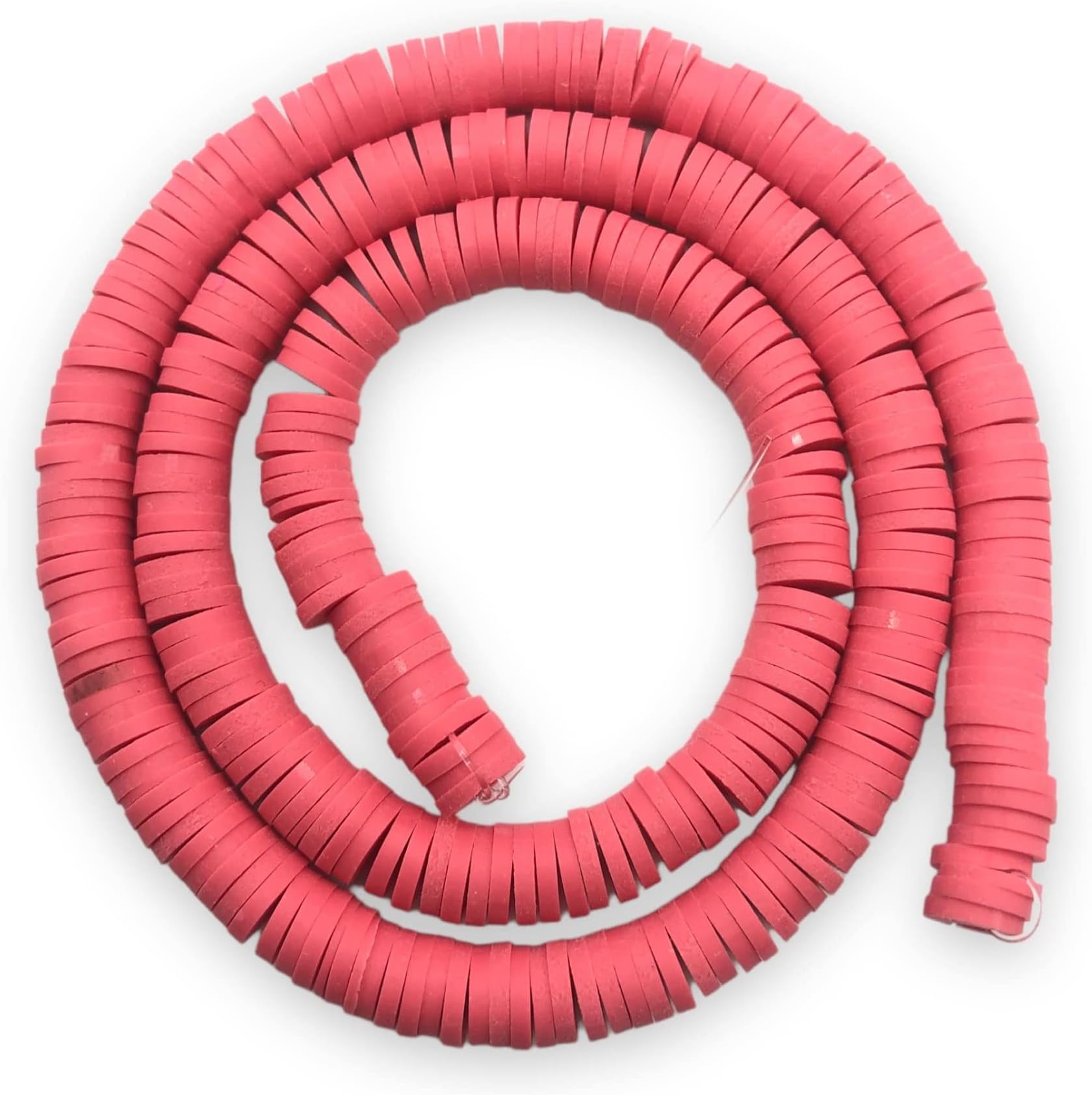 Polymer Clay Beads Environmental Flat Round Disc Spacer 6mm 500Pcs for Crafts DIY and Jewelry Making (Pink-6)