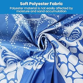 Ainiv Beach Blanket, Large Beach Mat 140 x 210 cm (2-3 People) Foldable, Sandproof Waterproof, Camping Outdoor Blanket with 6 Fixed Nails for Beach, Hiking, Picnic