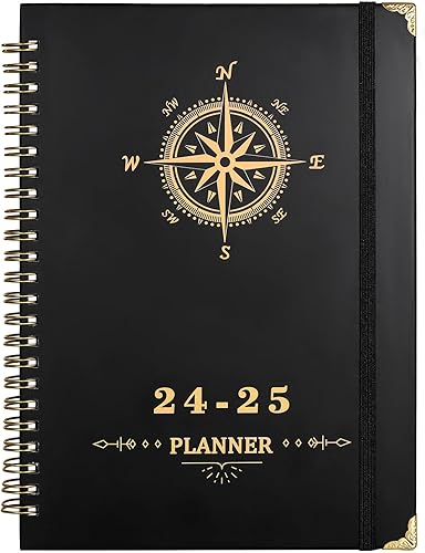 Agenda 2024, agenda semanal y mensual con pestañas, enero 2024 a diciembre de 2024, 8.5 x 6 pulgadas, cuaderno de tapa dura, papel grueso,