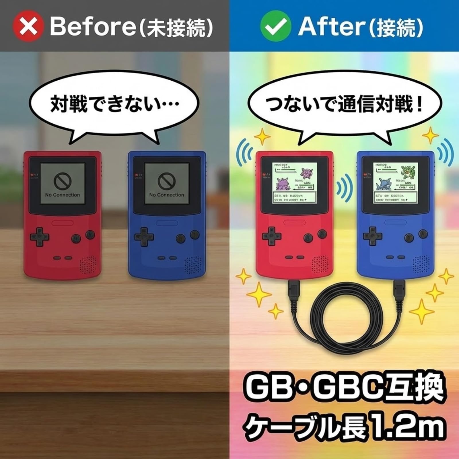 Amazon.co.jp: SELECOCO 通信対戦ケーブル ゲームボーイ/ゲームボーイ