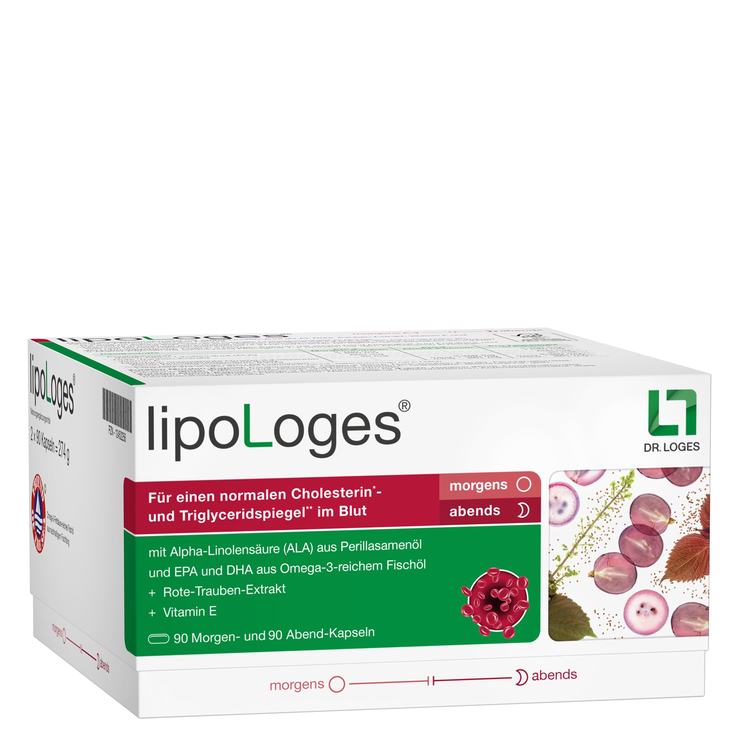 lipoLoges - 180 Kapseln - Für gesunde Cholesterin*- und Blutfettwerte**