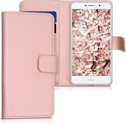 kwmobile Funda para Huawei Y7 / Y7 Prime (2017) - Carcasa de [Cuero sint?tico] - Case con Tapa y [Tarjetero] en [Oro Rosa]