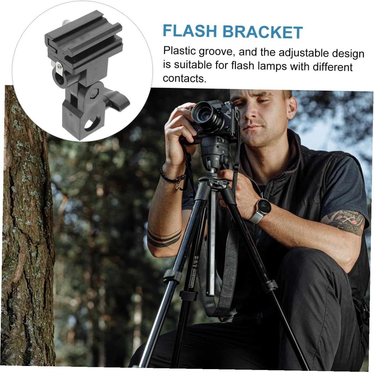 Flash Bracket Umbrella Clamp for Photography Light Stand Adapter Flash Photography Accessory