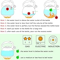 Vista 5 de GGC Hervidor de té para estufa, hervidor silbador fuerte para hervir agua, café o leche, 3.1 cuartos 3L hervidor negro de acero inoxidable pesado