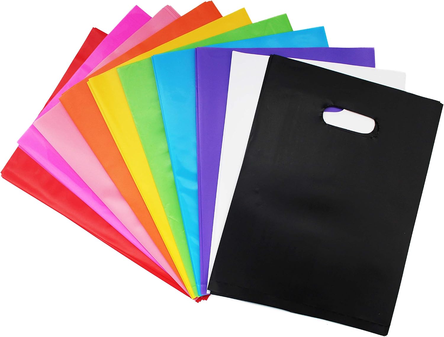 SKKSTATIONERY Party Favor Bags 250 Pcs, Assorted Plastic Goody Bags, for Party