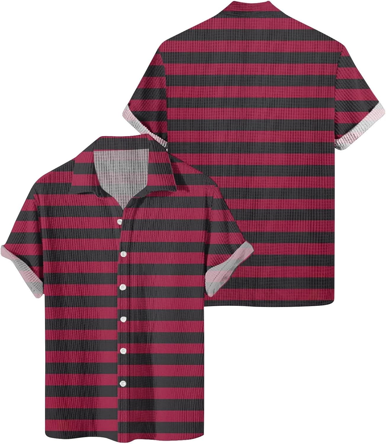 Business Casual Shirts for Men, Summer Button Down Short Sleeve Shirt Beach Vacation Shirts, M-8XL