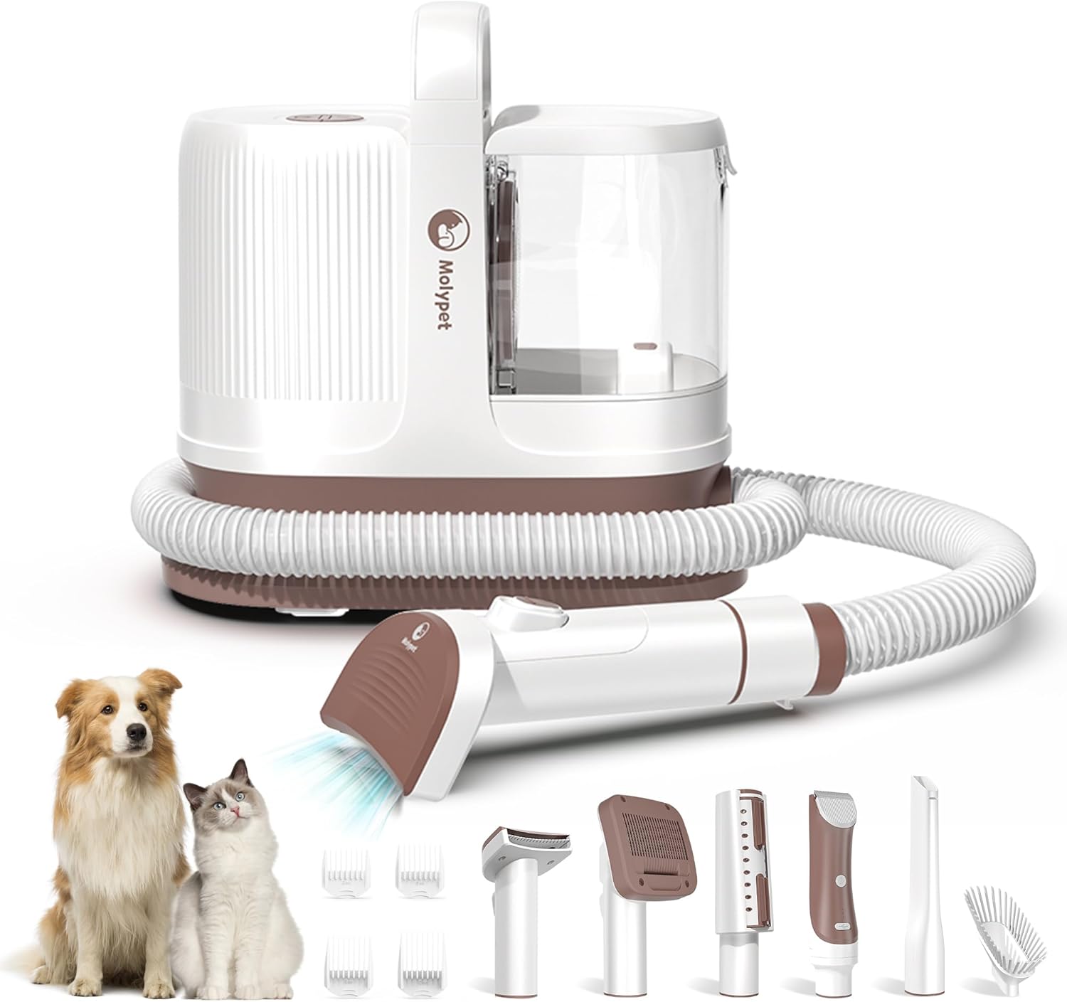 Molypet Dog Vacuum for Shedding Grooming, 6In1 Dog