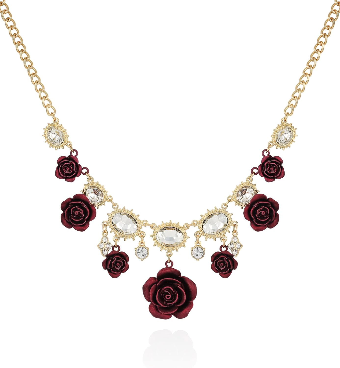 GUESS Multi floral drops statement necklace with stone accents
