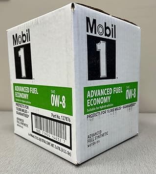 Mobil 1 Synthetic Motor Oil 0W-8 JASO GLV-1-6 Quarts (1 Case)