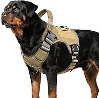 Vista 15 de WINGOIN - Arnés táctico negro para perros medianos, arnés resistente sin tirones con asa, ajustable, reflectante, arnés militar K9 para mascotas