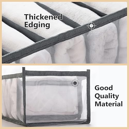 Miniatura 4 de TIGARI Organizador de ropa para armario, organizador de cajones plegable para ropa, divisores de cajones para ropa, almacenamiento de armario