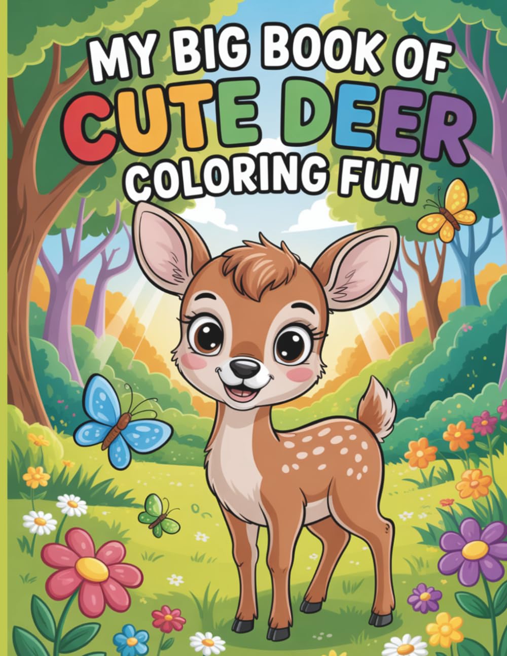 “My Big Book of Cute Deer Coloring Fun”: Fun, Calm & Happy Forest Adventures for Kids Ages 4–8