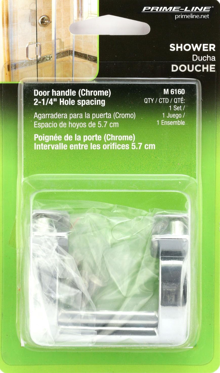 Prime-Line M 6160 Shower Door Handle Set, 2-1/4 In. Centers | Diecast Construction, 1 Set