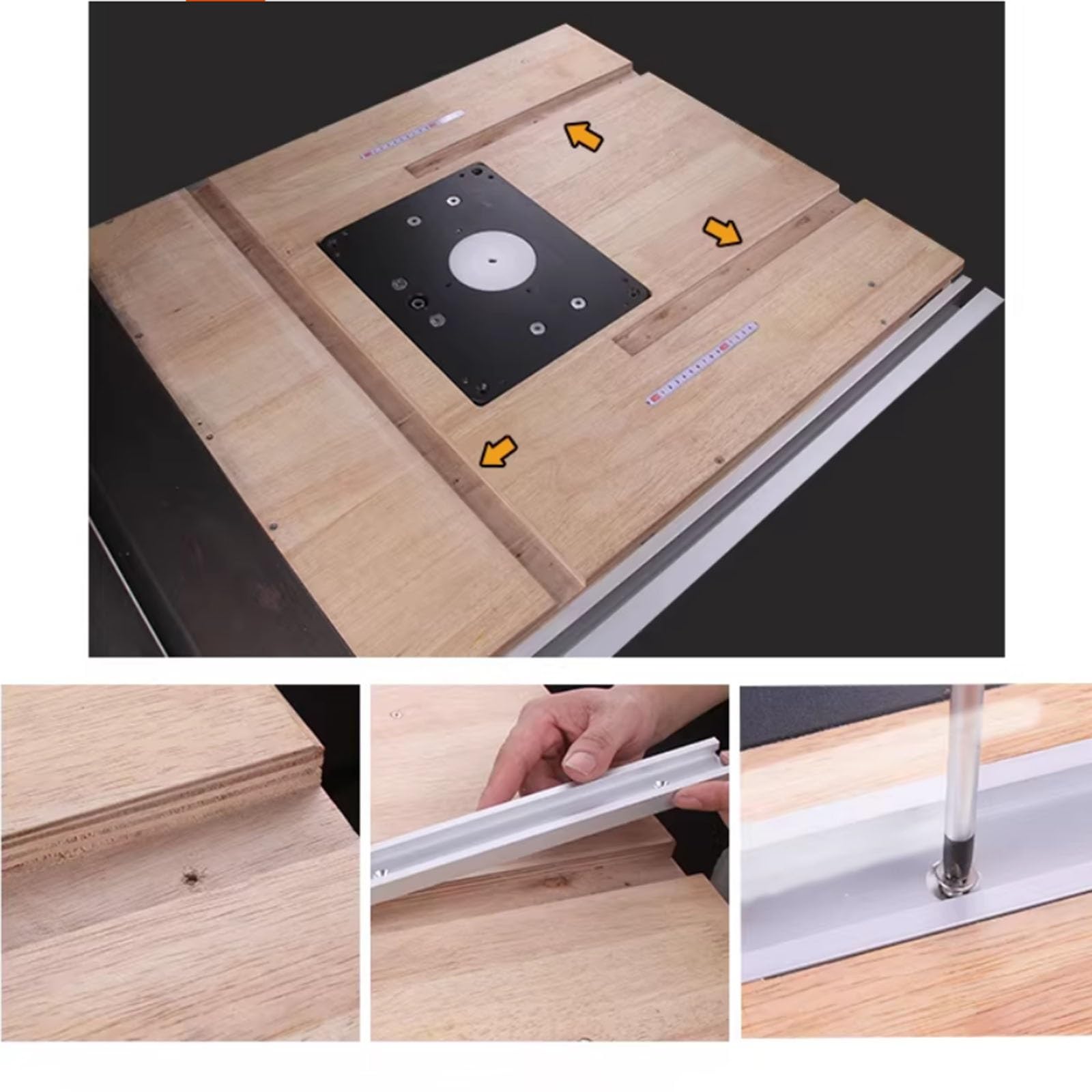 Due binari di guida con scanalatura a T da 20 cm e 122 cm con cursori, utilizzando scanalature a T in lega di alluminio for la guida(100cm(39.3inch))