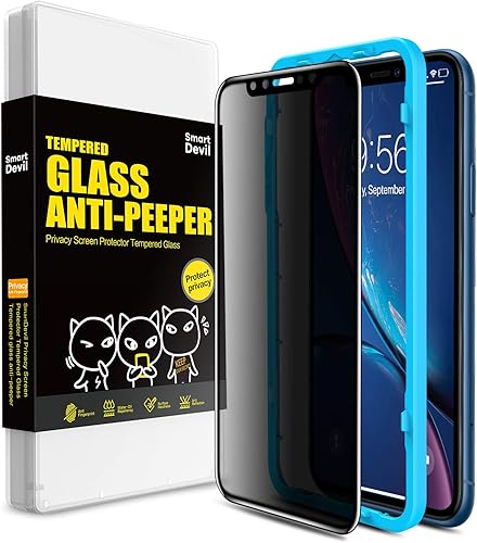 SMARTDEVIL Pellicola salvaschermo per iPhone XR  Anti-Spia  Facile Installazione  durezza 9H  0 33 mm  Senza Bolle  Vetro temperato per iPhone