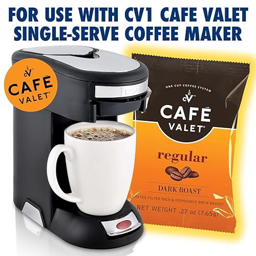 Miniatura 5 de Café Valet Paquetes de café envueltos individualmente, tostado oscuro regular, 100% café arábigo, 84 unidades