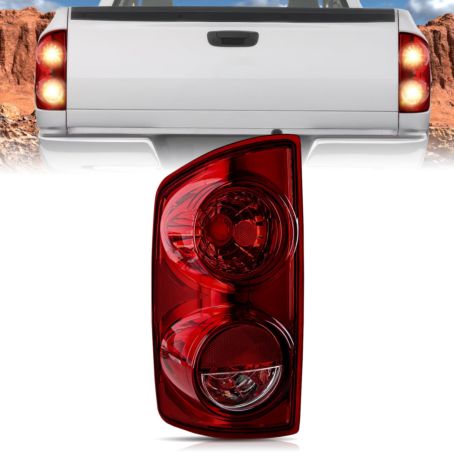 Nilight Taillight Assembly Compatible with 2007 2008 Dodge Ram 1500