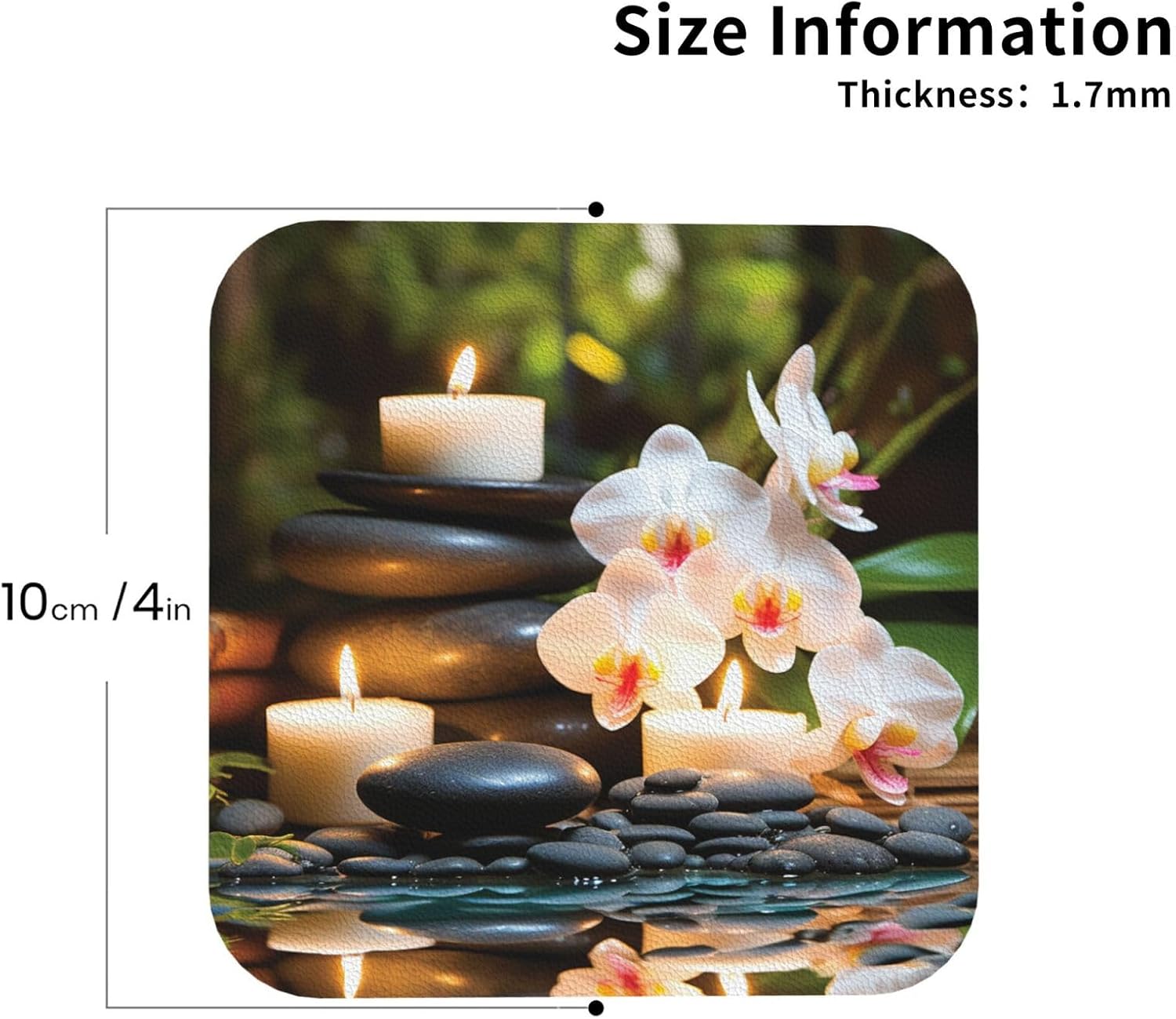 4Pcs Leather Coaster for Drinks Relaxation with Massage Spa Cup Coasters Aesthetic Drink Coasters image 2