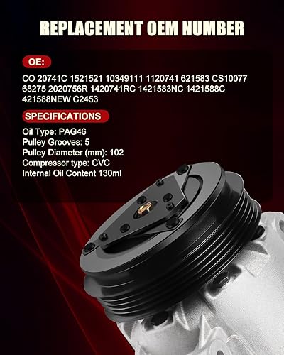 Miniatura 5 de AC Compressor fit for 2001-2005 for Dodge Stratus 2000-2004 for Mitsubishi Diamante 2001-2005 for Mitsubishi Eclipse, AC Air Condition Compressor