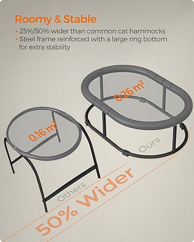 Miniatura 9 de Feandrea Cama para gatos, hamaca para gatos, cama transpirable para perros pequeños con malla lavable extraíble, para mascotas que duermen hasta 28