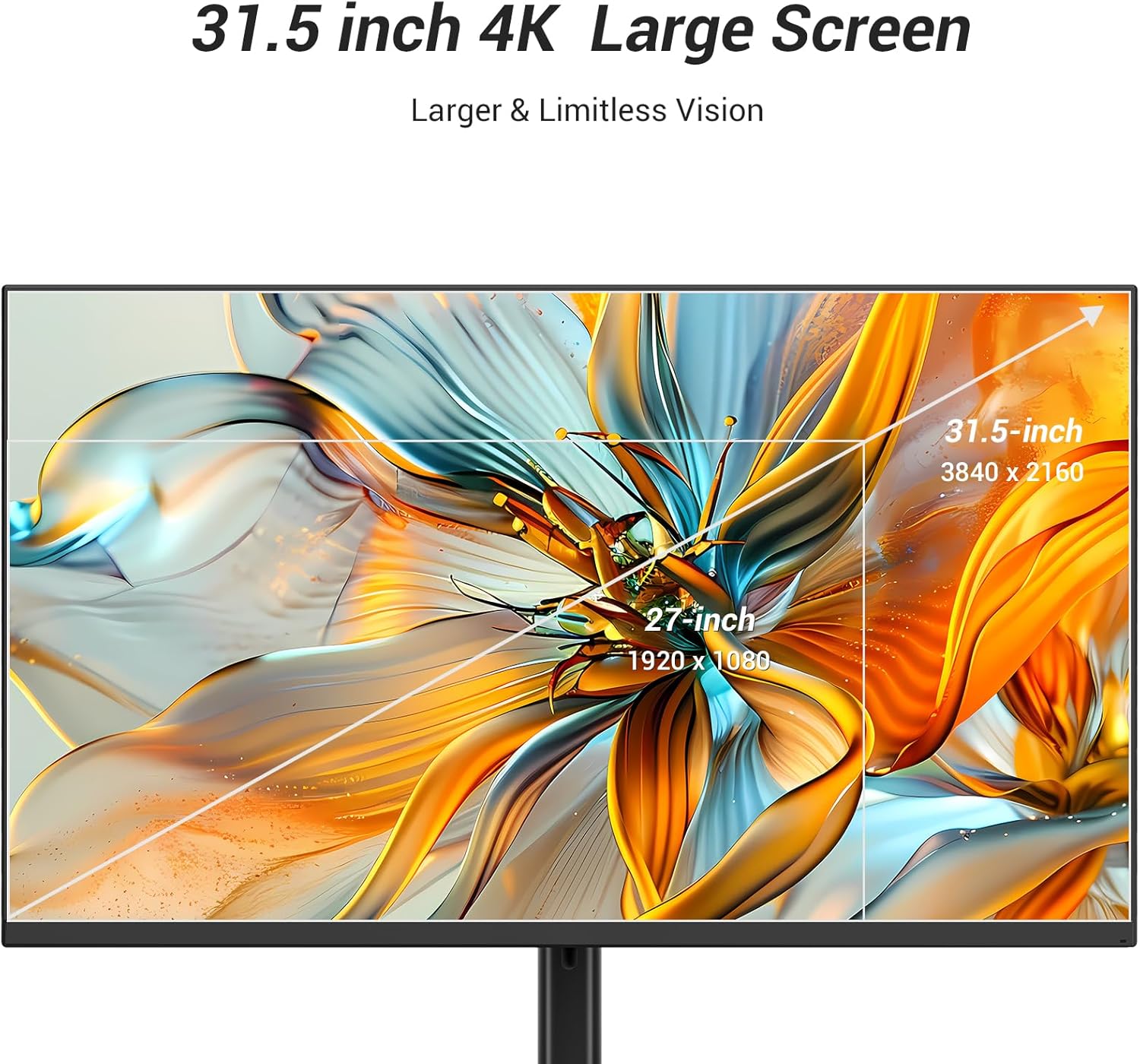 TITAN ARMY P32H2U monitor showing height adjustment and tilt angle