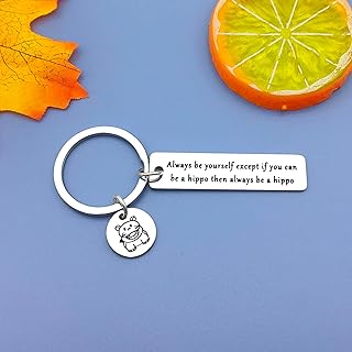 Hippopotamus Gift Hippo keychain Inspirational Keychain Hippos Lover Gifts Encouragement Gifts Birthday Graduation Present for Daughter Son Friends Sister Brother