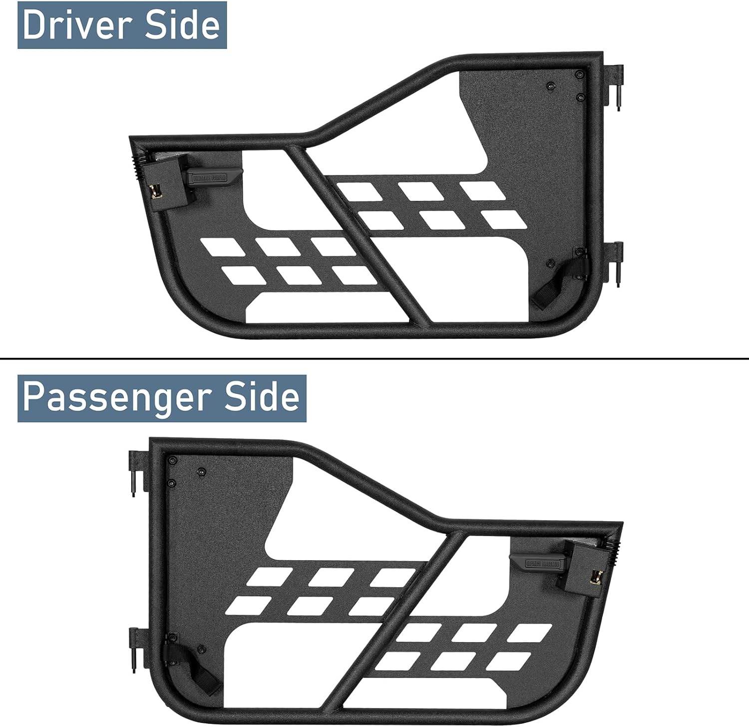 Hooke Road TJ Tube Half Doors for 1997-2006 Jeep Wrangler TJ, Off Road Tubular Trail Door, 2 PCS Set