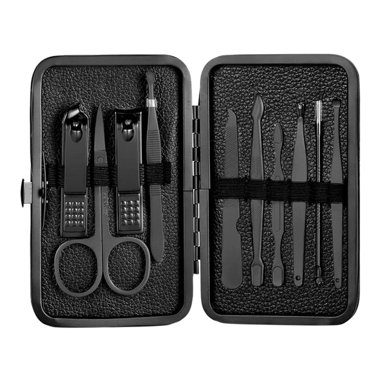 Manicure Kit 10 in 1 Stainless Steel Professional Nail Clippers for Women with Leather Case Pedicure Tools Mens