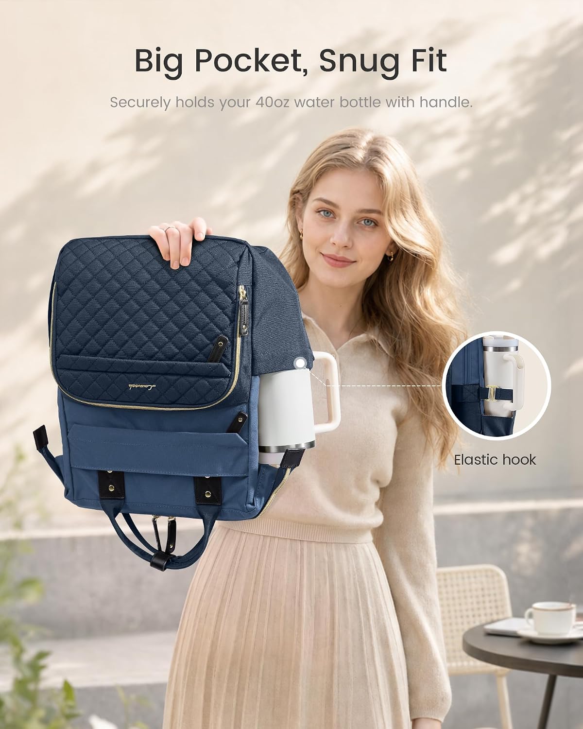 LOVEVOOK Laptop Backpack Women Quilted Teacher Nurse Work Backpack Purse image 5