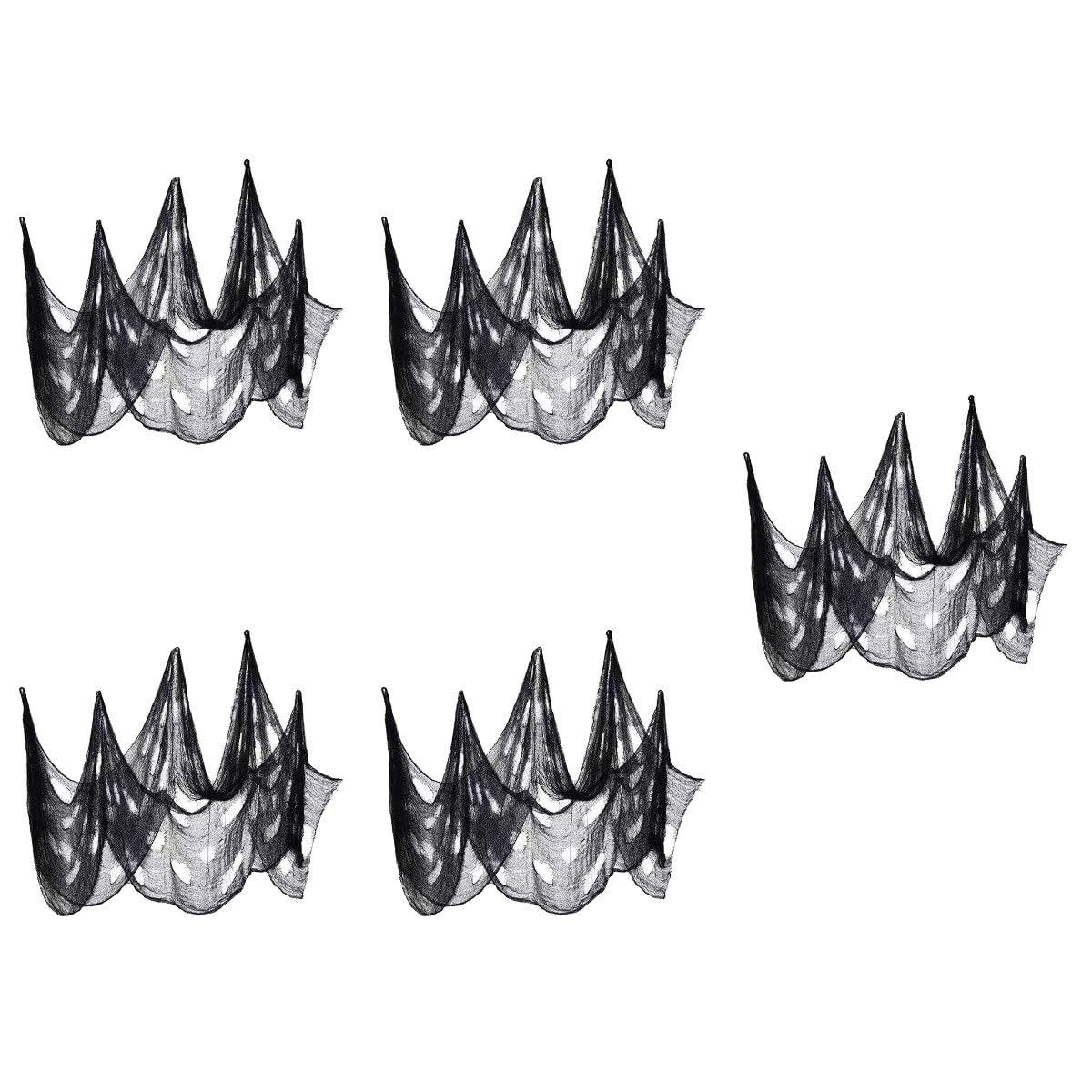 Uonlytech 5 Stück Halloween Foto Requisite aus Polyester Gruseliges Tuch für Türrahmen und Terrassen Leicht zu Hängen Lange Nutzungsdauer Halloween Deko für Schaurige Atmosphäre