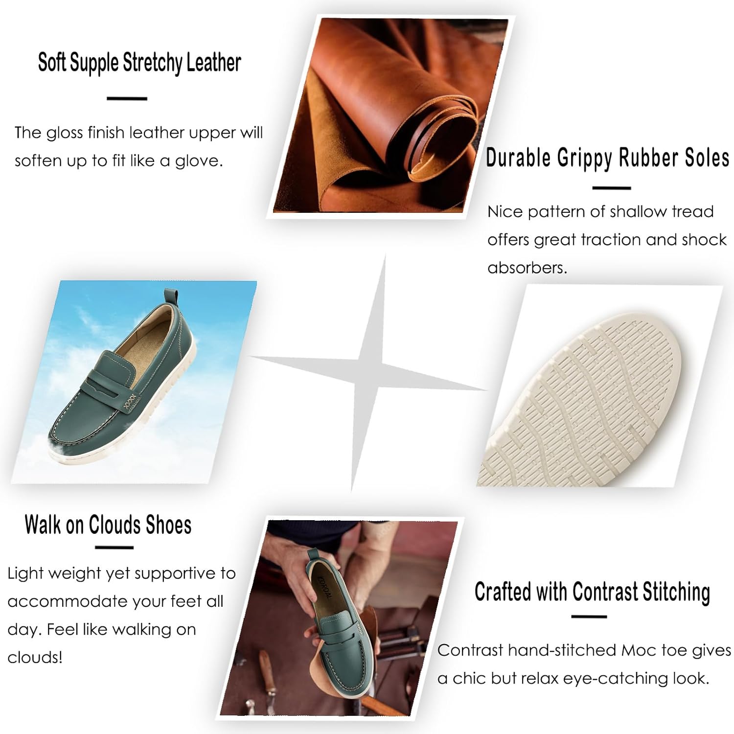 KORDAL Women's Comfortable Classic Penny Loafers Leather Sneakers Casual Slip On Dress Shoes Office Work Everyday Walking Flats Driving Shoes for Women - Image 4