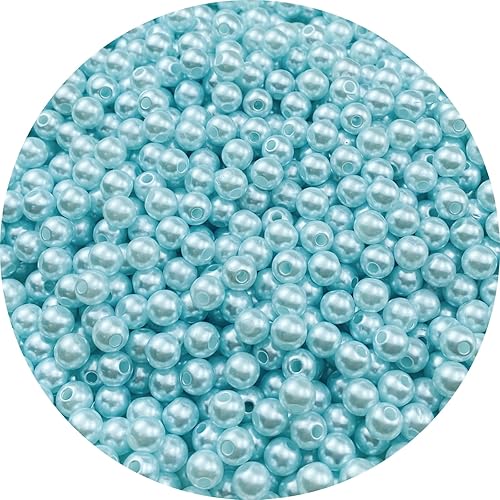 YHYPOCI 1000 piezas Cuentas de perlas para manualidades de 6 mm de resina para hacer joyas, cuentas de perlas redondas a granel con agujero para